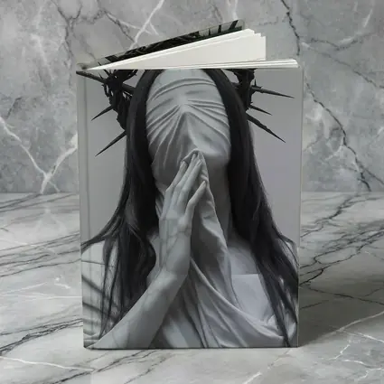 White Marble Figure Crown of Thorns Prayer