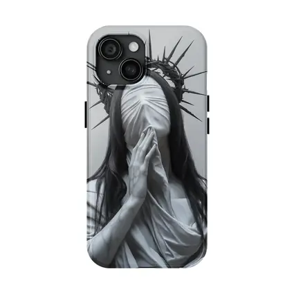 White Marble Figure Crown of Thorns Prayer