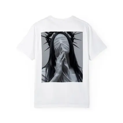 White Marble Figure Crown of Thorns Prayer