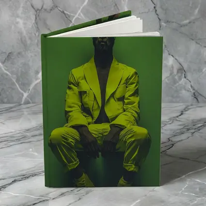 Rabbit Wearing Yellow Suit Green Background