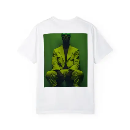 Rabbit Wearing Yellow Suit Green Background