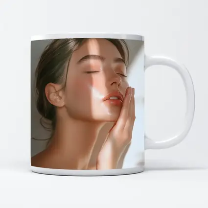Woman Touching Face Soft Light Beauty