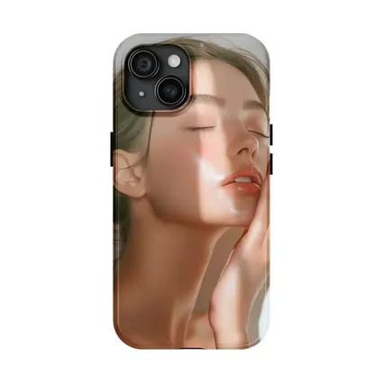 Woman Touching Face Soft Light Beauty