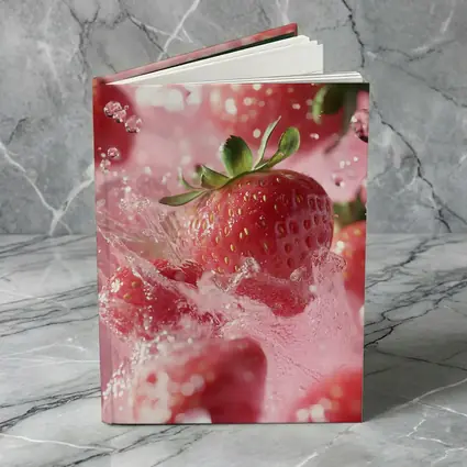 Fresh Strawberries Splashing in Pink Water