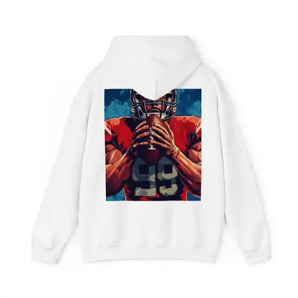 NFL Football Player Red Uniform Blue Background