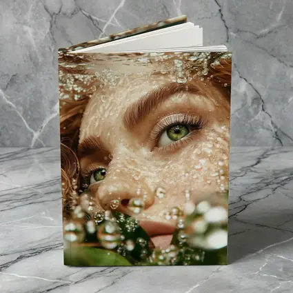 Woman Green Eyes Underwater Water Bubbles