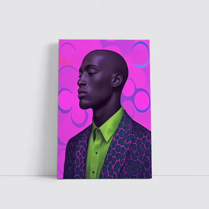 Man Portrait Pop Art Pink Background