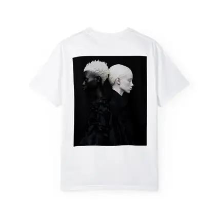 Two Women Black Fashion Portrait Dark Background