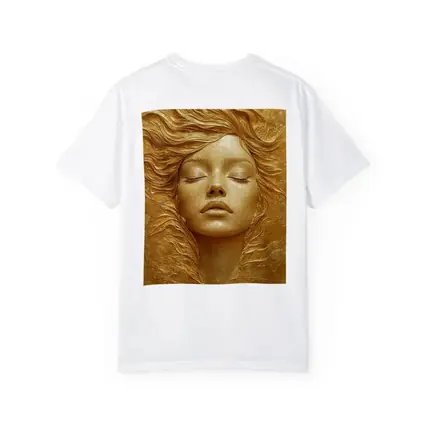 Golden Woman Face Relief Sculpture Art