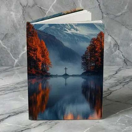 Mountain Cross Reflection Autumn Lake Mist