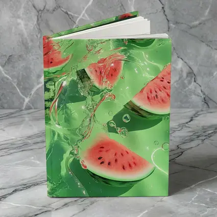 Watermelon Slices Floating Green Water