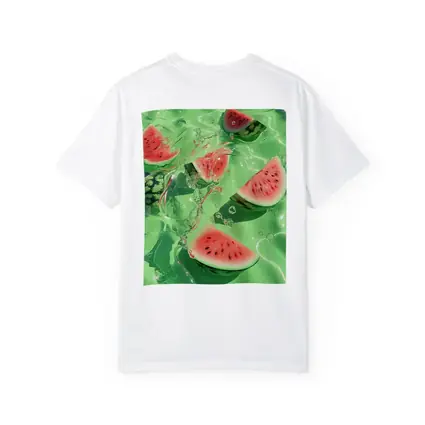 Watermelon Slices Floating Green Water