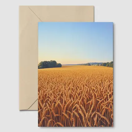 Golden Wheat Field Clear Summer Sky