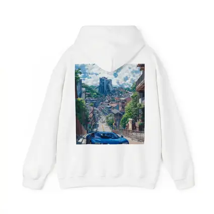 Bugatti Chiron Blue Anime City Street