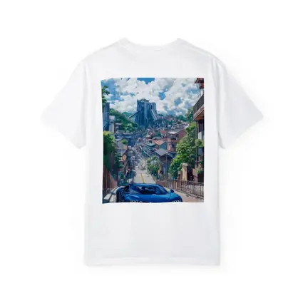 Bugatti Chiron Blue Anime City Street
