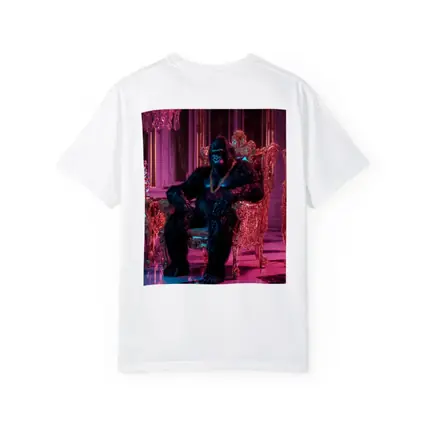 Gorilla King Sitting Pink Neon Throne Room