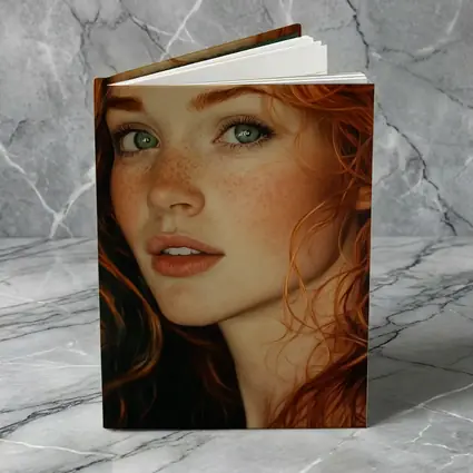Red Hair Green Eyes Freckles Portrait Art