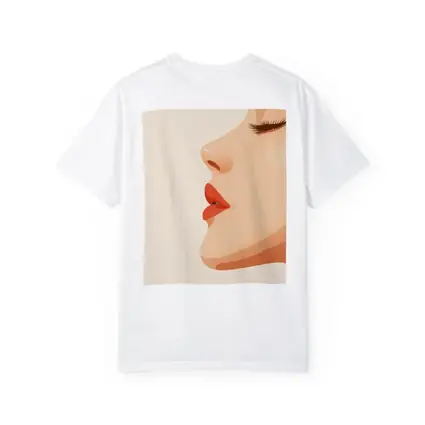Woman Side Profile Red Lips Minimal Art