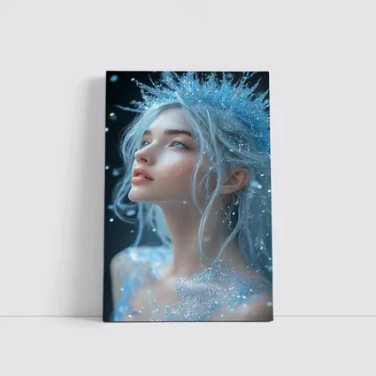 Ice Queen Fantasy Portrait Blue Glitter