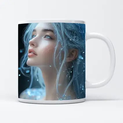 Ice Queen Fantasy Portrait Blue Glitter