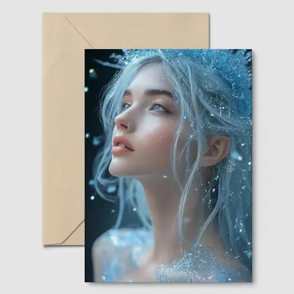 Ice Queen Fantasy Portrait Blue Glitter