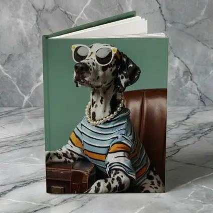 Dalmatian Dog Wearing Sunglasses Pearl Necklace