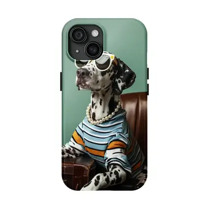 Dalmatian Dog Wearing Sunglasses Pearl Necklace