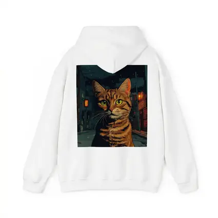 Orange Tabby Cat Night City Street