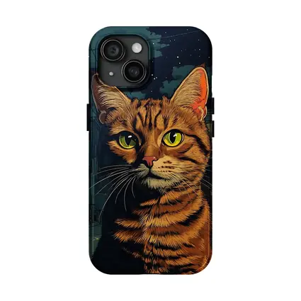 Orange Tabby Cat Night City Street