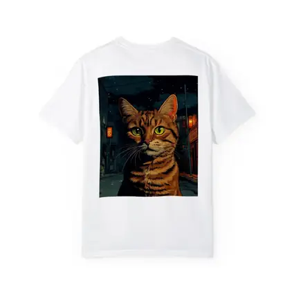 Orange Tabby Cat Night City Street