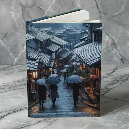 Kyoto Winter Street Snow Umbrella Scene