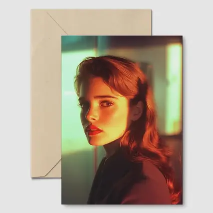 Retro Woman Portrait Warm Cinematic Light