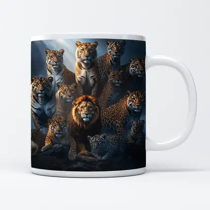 Lions Tigers Leopards Big Cats Dark Misty