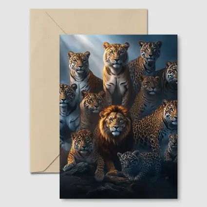 Lions Tigers Leopards Big Cats Dark Misty