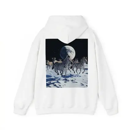 Zebras Running on Moon Starry Night