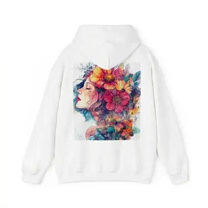 Woman Portrait Floral Crown Watercolor Art