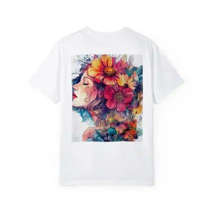 Woman Portrait Floral Crown Watercolor Art