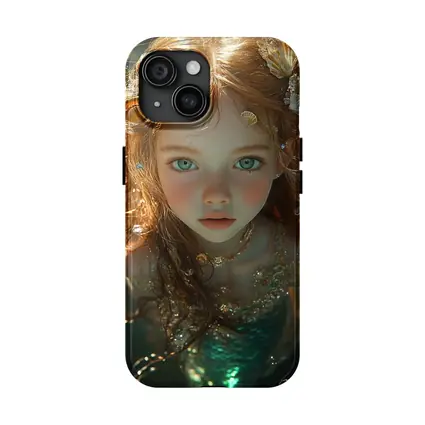 Little Mermaid Girl With Seashells Underwater