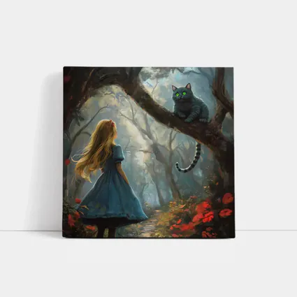 Alice And Cheshire Cat Dark Fantasy Forest
