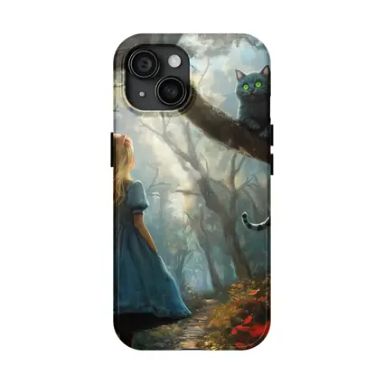 Alice And Cheshire Cat Dark Fantasy Forest