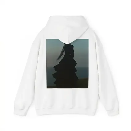 Dark Gothic Woman Black Dress Cliffside Ocean