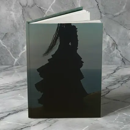 Dark Gothic Woman Black Dress Cliffside Ocean