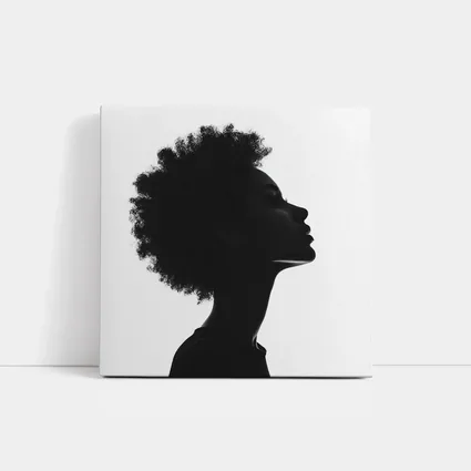Black Silhouette Woman Profile Natural Hair