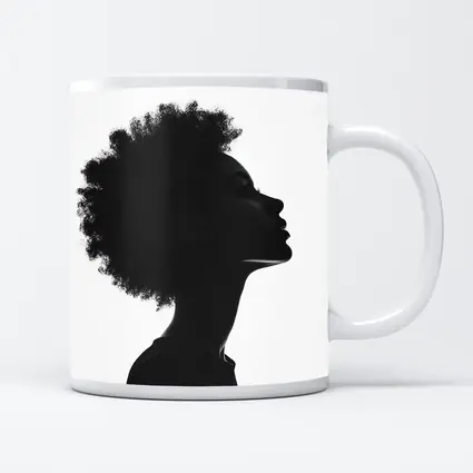 Black Silhouette Woman Profile Natural Hair