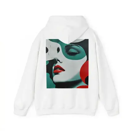Pop Art Woman Face Red Lips Teal