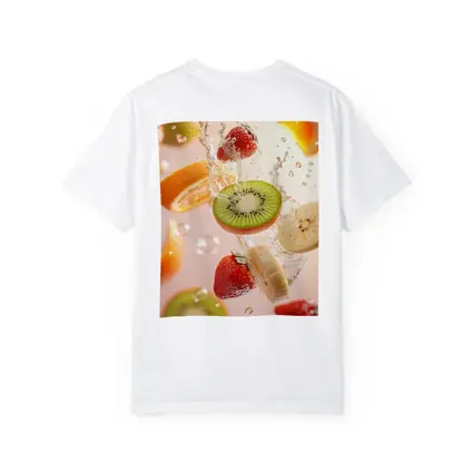 Fresh Fruits Splashing Water Pink Background