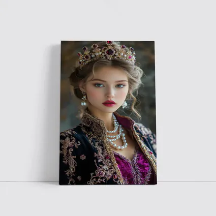 Young Queen Portrait with Ruby Crown