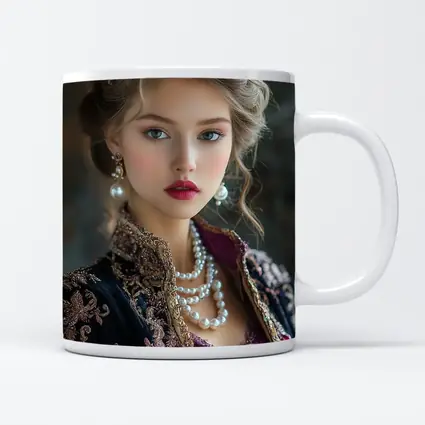 Young Queen Portrait with Ruby Crown