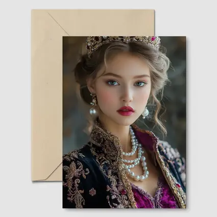 Young Queen Portrait with Ruby Crown