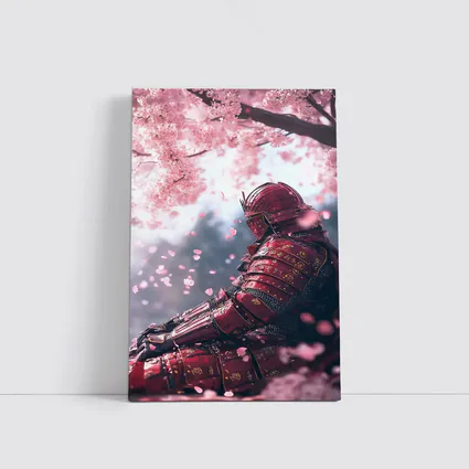 Red Samurai Armor Cherry Blossom Petals